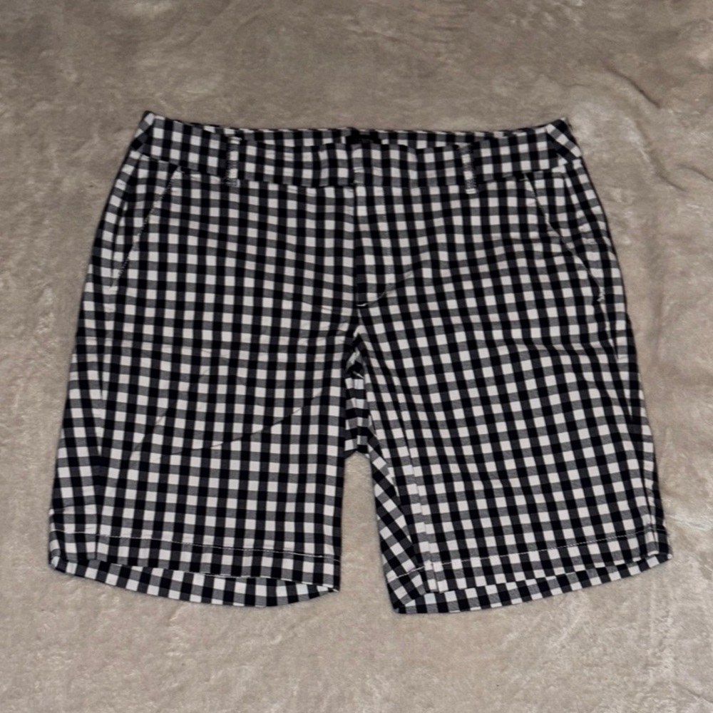 J. Crew Black and White Checkered Shorts